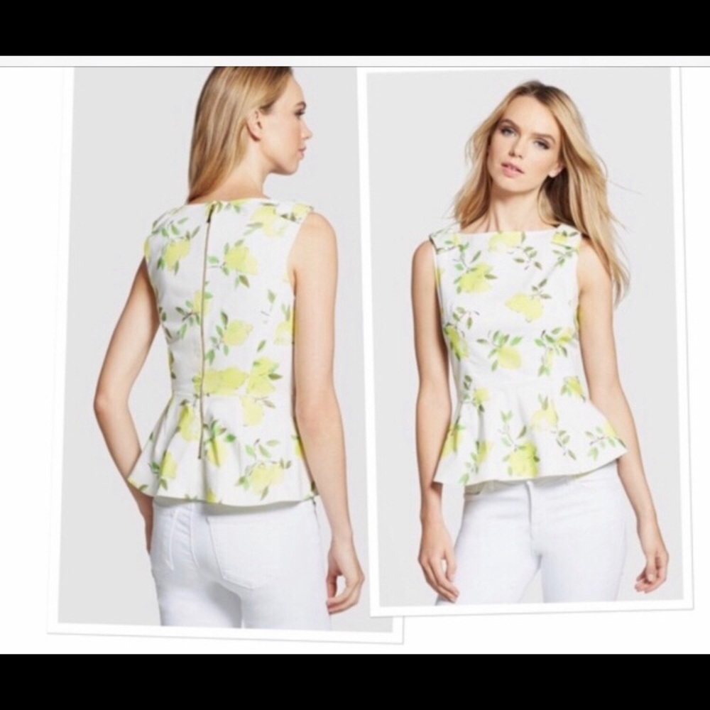 Kate Spade♠️  Thalia Peplum Top with lemons🍋